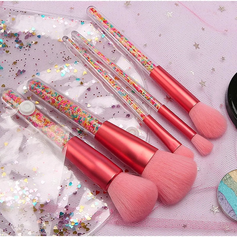 Set de Pinceaux de Maquillage Cristal Licorne Bonbon Sucette