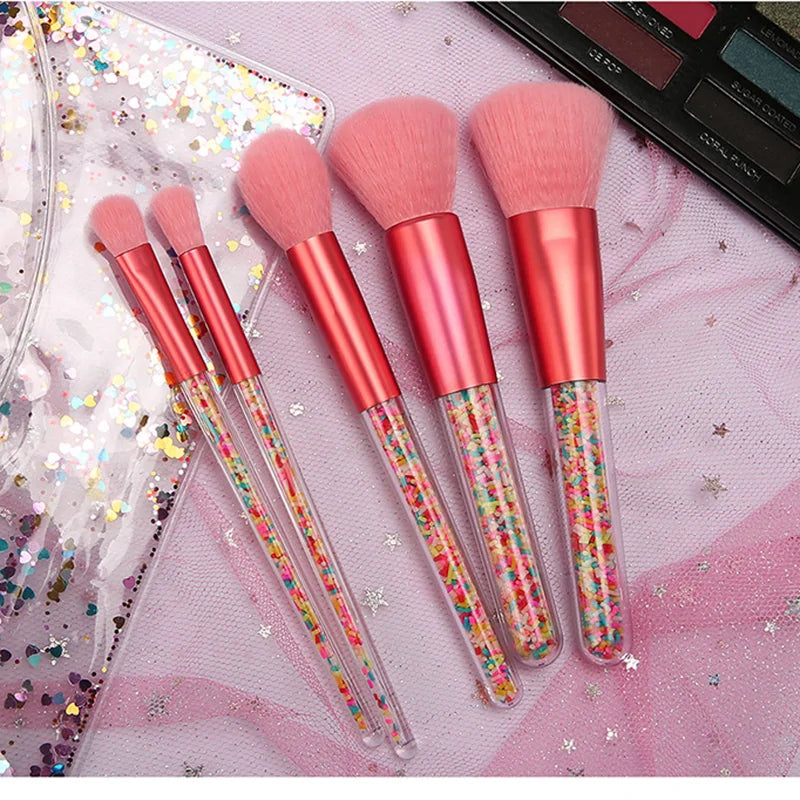 Set de Pinceaux de Maquillage Cristal Licorne Bonbon Sucette