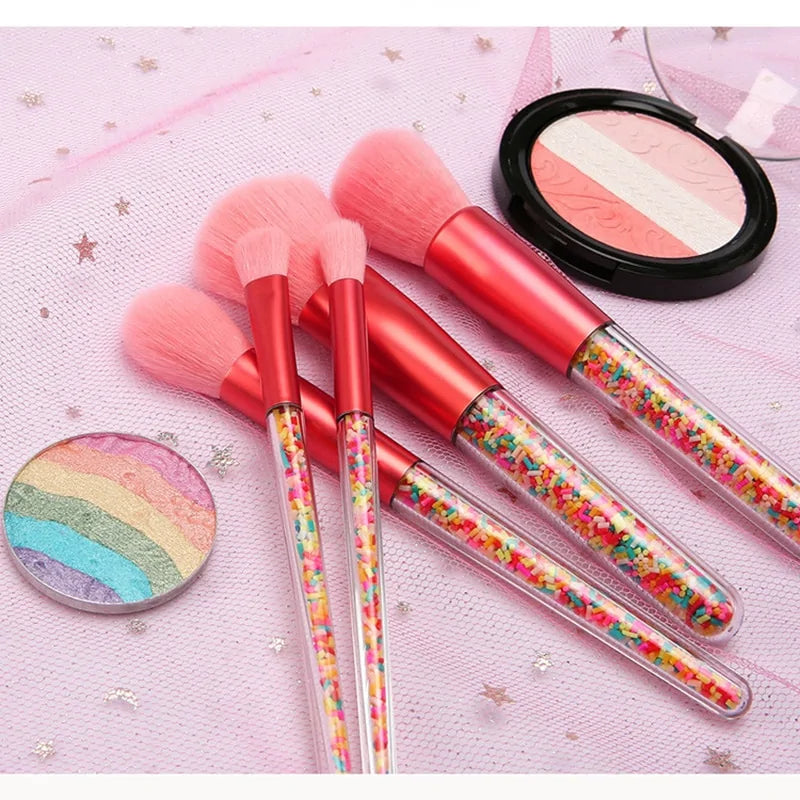 Set de Pinceaux de Maquillage Cristal Licorne Bonbon Sucette